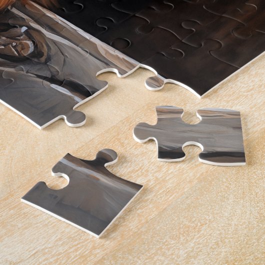 Schwarz-Bein-Cavalier-Welpe Puzzle (Seite)