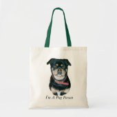 Schwarz-Bein-Hund-Portrait mit Slogan-Mops Tragetasche (Vorne)