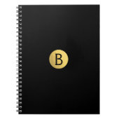 Schwarz (beliebig farbig) Goldfolie Moderne Monogr Notizblock (Vorderseite)