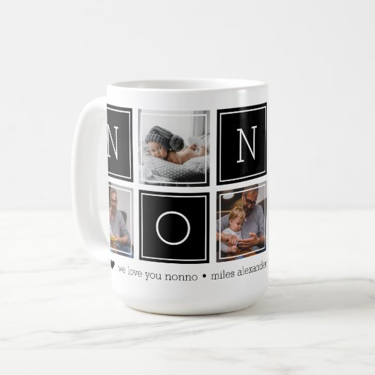 Schwarz | Benutzerdefinierte Collage für Nicht-5-F Kaffeetasse (Vorderseite Links)