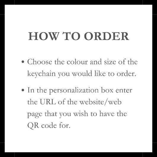 Schwarz | Benutzerdefinierter QR-Code Scannbarer S Schlüsselanhänger