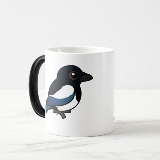 Schwarz-berechnete Elster Verwandlungstasse (Vorderseite Links)