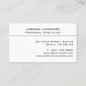 Schwarz Beruflich, einfach, modern Visitenkarte (Rückseite)