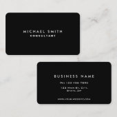 Schwarz Beruflich Elegant Modernes Schlichtes Einf Visitenkarte (Vorne/Hinten)