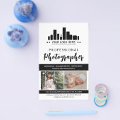 Schwarz-Beruflich-Fotograf Ihr Logo Flyer (Einzeln)