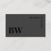 Schwarz Beruflich Monogram Einfach Moderner Minima Visitenkarte (Vorderseite)
