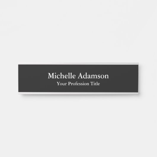 Schwarz Beruflich Schlicht Türschild (Vorderseite )