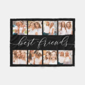 Schwarz | Best Friends Foto Collage Fleecedecke (Vorderseite (Horizontal))