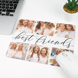 Schwarz | Best Friends Foto Collage Mouse Pad Mousepad<br><div class="desc">Feiern Sie Ihre Freundschaft mit diesem coolen Foto Collage Mousepad mit 6 Lieblings-Fotos,  mit "besten Freunden" in der Mitte in schwarz handgeschriebenen Schriftzeichen.</div>