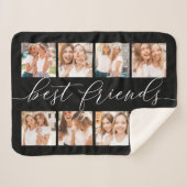 Schwarz | Best Friends Foto Collage Sherpadecke (Vorderseite (Horizontal))