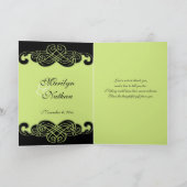 Schwarz/Birne-grüne Rollen Danke-Karte Dankeskarte (Innenseite)