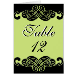 Schwarz-Birnen-Rollenkarte Tischnummer