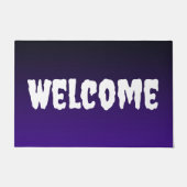 Schwarz bis Dunkel Lila Spooky Willkommen Fußmatte (Vorderseite)