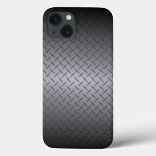 Schwarz bis Grau Diamondplate Stahl Hintergrundkun iPhone 13 Hülle