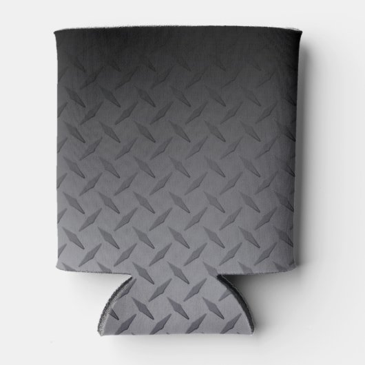 Schwarz bis Grau Diamondplate Steel Look Art Dosenkühler (Vorderseite)