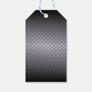 Schwarz bis Grau Diamondplate Steel Look Art Geschenkanhänger