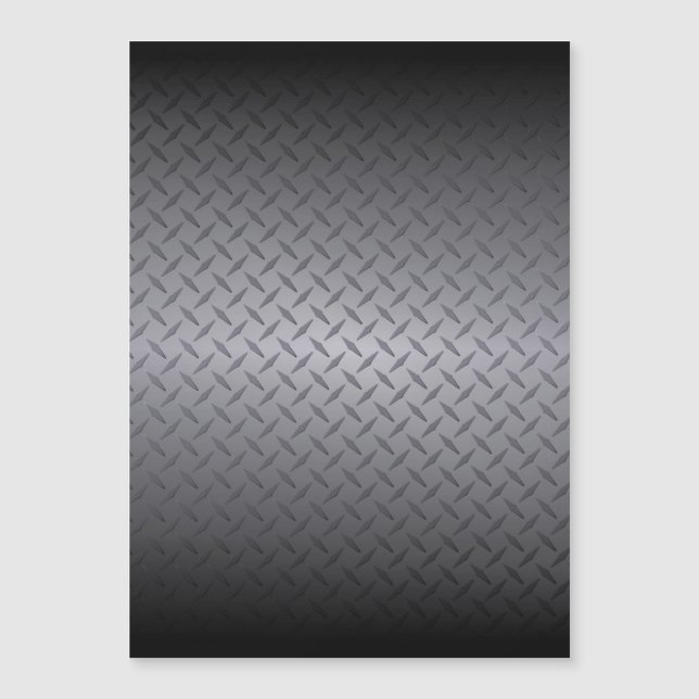 Schwarz bis Grau Diamondplate Steel Look Art Magnetkarte (Vorderseite)