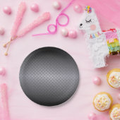 Schwarz bis Grau Diamondplate Steel Look Art Pappteller (Party)