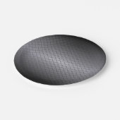 Schwarz bis Grau Diamondplate Steel Look Art Pappteller (Schrägansicht)