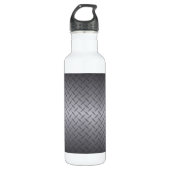 Schwarz bis Grau Diamondplate Steel Look Art Trinkflasche (Vorderseite)