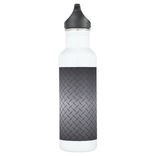 Schwarz bis Grau Diamondplate Steel Look Art Trinkflasche (Rechts)
