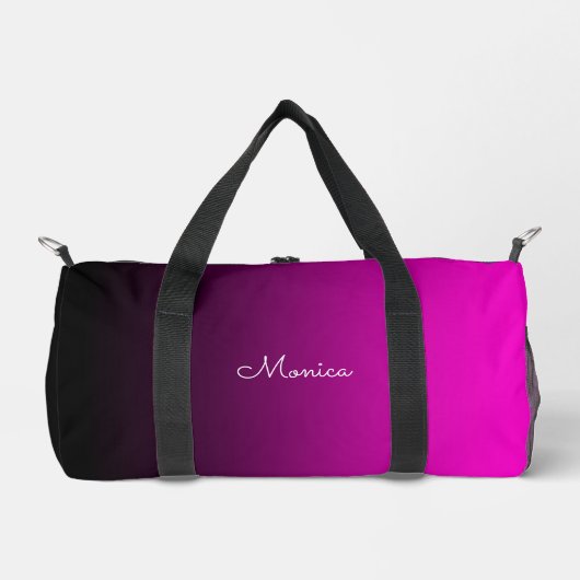 Schwarz bis Hot Pink Gradient Duffle Bag (Vorderseite)