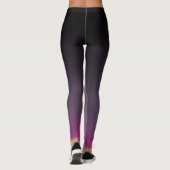 Schwarz bis Lilac Lila Ombre Gradient Feinheit Leggings (Rückseite)