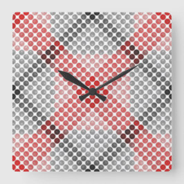 Schwarz bis Rot-Kugeln oder -Löcher, quer ausgeric Quadratische Wanduhr