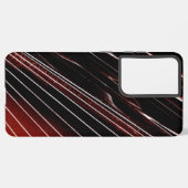 Schwarz bis Rot mit weißen Linien Samsung Galaxy Hülle (Linke Seite)