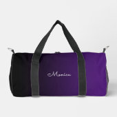 Schwarz bis Royal Lila Gradient Duffle Bag (Vorderseite)