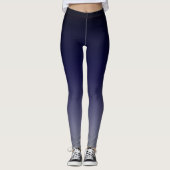 Schwarz bis Tief Lila Ombre-Farbbreite Leggings (Vorderseite)
