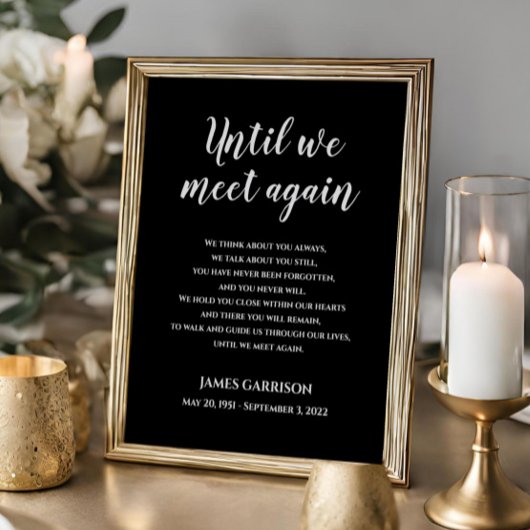 Schwarz, bis wir uns wieder treffen Feier des Lebe Poster