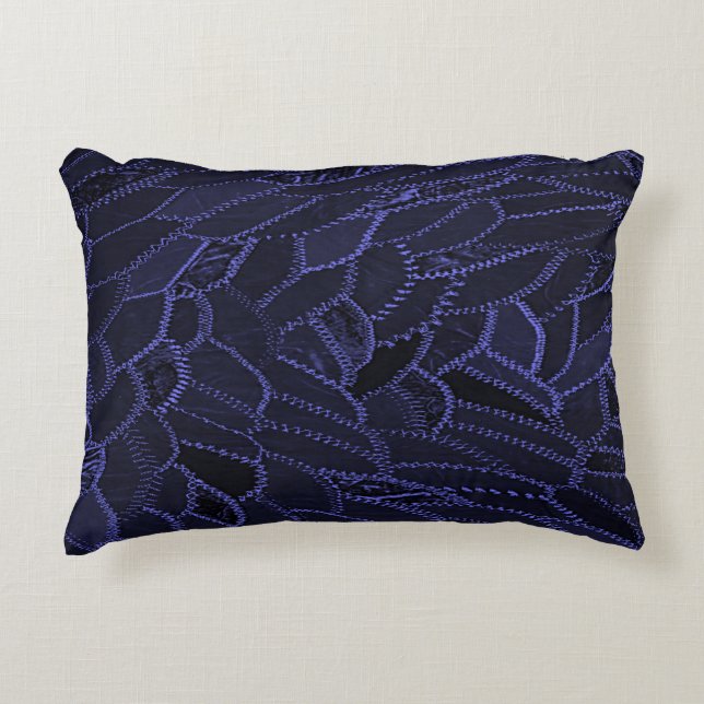 Schwarz-Blau-Akzent Pillow Dekokissen (Vorderseite)