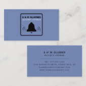 Schwarz/Blau-Alarm-Logo, Sicherheitsalarm-Service Visitenkarte (Vorne/Hinten)