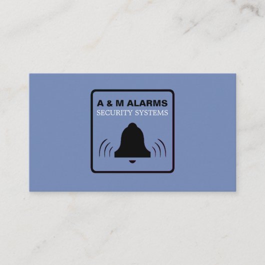 Schwarz/Blau-Alarm-Logo, Sicherheitsalarm-Service Visitenkarte (Vorderseite)