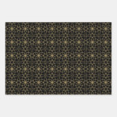Schwarz-Blau-Arabian-islamische geometrische Muste Geschenkpapier Set (Vorderseite)