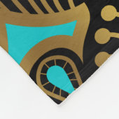 Schwarz-Blau-Art-Deco-Muster Fleecedecke (Ecke)