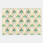 Schwarz-Blau-Art-Deco-Muster Geschenkpapier Set (Vorderseite 2)