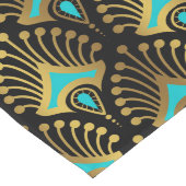 Schwarz-Blau-Art-Deco-Muster Großer Tischläufer (Ecke)