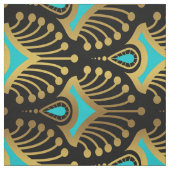 Schwarz-Blau-Art-Deco-Muster Stoff (Muster)