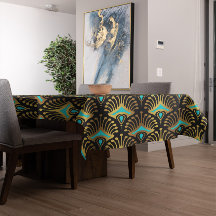 Schwarz-Blau-Art-Deco-Muster