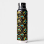 Schwarz-Blau-Art-Deco-Muster Trinkflasche (Links)