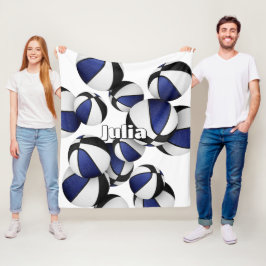 Schwarz-Blau-Basketballmannschaft Farben Sportdeko Fleecedecke