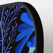 Schwarz-Blau-Blumen einfach Pickleball Schläger (Linke Seite)