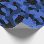 Schwarz-Blau-Camouflage-Druckmuster Geschenkpapier (Ecke)