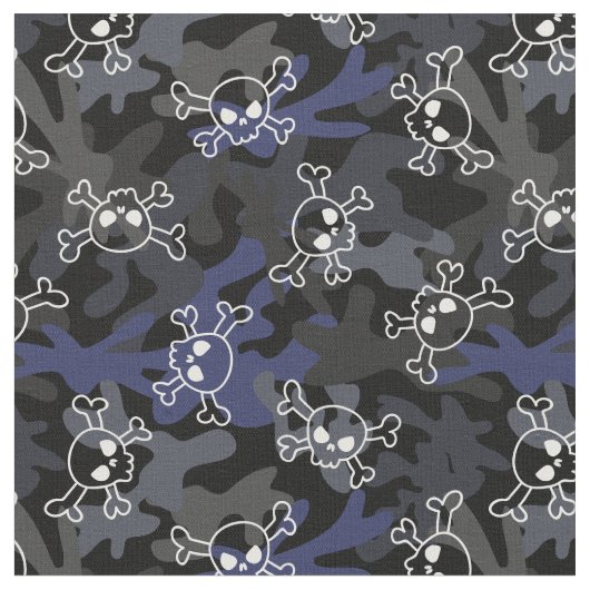 Schwarz-Blau-Camouflage-Muster Stoff (Nahaufnahme)
