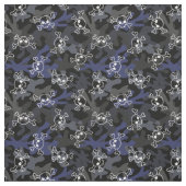 Schwarz-Blau-Camouflage-Muster Stoff (Muster)