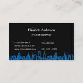 Schwarz-Blau-City-Skyline-Anwesen Visitenkarte (Rückseite)