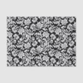 Schwarz-Blau-Damaskus-Muster Seidenpapier (Vorderseite)