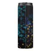 Schwarz-Blau-Damast Thermosbecher (Rückseite)